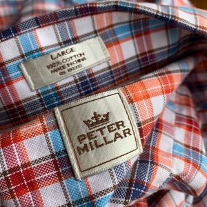 Peter Millar plaid button down dress shirt